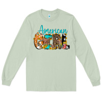 Matcha American Girl, western Cowhide Long Sleeve Tee - CowCowDesign