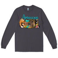 Smoke American Girl, western Cowhide Long Sleeve Tee - CowCowDesign
