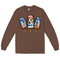 Chestnut USA Patriotic Leopard Popsicles Long Sleeve Tee - Jasminsmagicworld