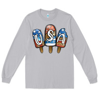 Moon Dust USA Patriotic Leopard Popsicles Long Sleeve Tee - Jasminsmagicworld