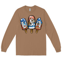 Toasted Coconut USA Patriotic Leopard Popsicles Long Sleeve Tee - Jasminsmagicworld