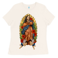 Bone Lady of Guadalupe with Roses Ladies Tee - texasbilliewilder