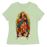 Matcha Lady of Guadalupe with Roses Ladies Tee - texasbilliewilder