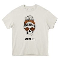 Cream Brown Glitter, Western Vintage Patterned Mom Skull Heavy Core Tee - Bettercallsaul