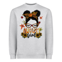Heather Grey august girl Heavyweight Sweatshirt - SublimationCraftShop