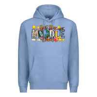 Colony Blue Next Stop Middle School Premium Hoodie - CowhideDigitalArt