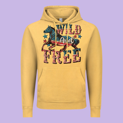 Wild And Free 4th Of July Vintage Hoodie Designed By Cowgirlartshop