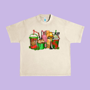 Christmas Movie Coffee Cups Urban Heavy Tee Designed By Cowgirlartshop