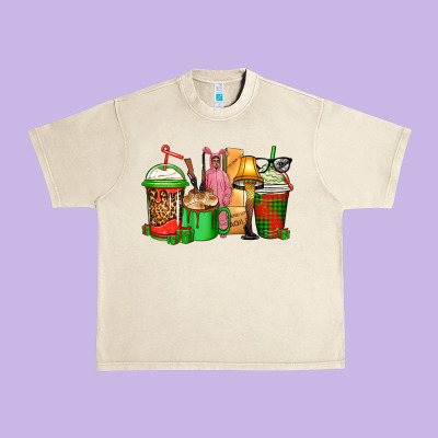 Christmas Movie Coffee Cups Urban Heavy Tee Designed By Cowgirlartshop