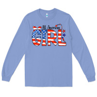 Colony Blue All American Girl Bandana Long Sleeve Tee - CowCowDesign