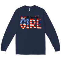Navy All American Girl Bandana Long Sleeve Tee - CowCowDesign