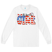 White All American Girl Bandana Long Sleeve Tee - CowCowDesign