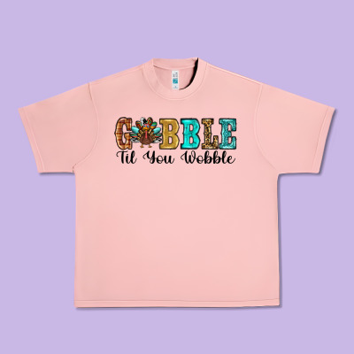 Gobble Til You Wobble Thanksgiving Turkey Urban Heavy Tee Designed By Ranaportraitstore
