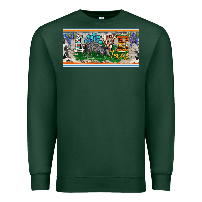 Love Texas Armadillo License Plate Premium Sweatshirt by BarkalooDesign | Teevron