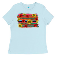 Baby Blue Mexico Brushstroke Ladies Tee - texasbilliewilder