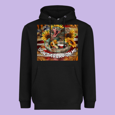 Rattle Snake Don't Tread On Me Tumbler Heavyweight Hoodie Designed By Barkaloodesign