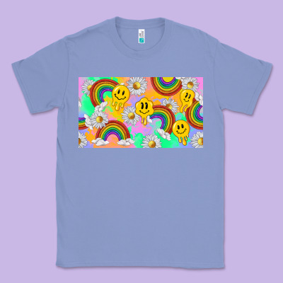 Smile Faces And Rainbow And Daisys Classic Tee Designed By Tumblerdesignbyshophia