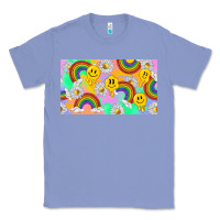 Colony Blue smile faces and rainbow and daisys Classic Tee - TumblerDesignByShophia