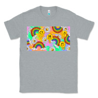 Heather Grey smile faces and rainbow and daisys Classic Tee - TumblerDesignByShophia