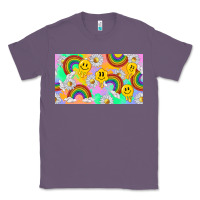 Lavender smile faces and rainbow and daisys Classic Tee - TumblerDesignByShophia