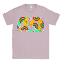 Lilac smile faces and rainbow and daisys Classic Tee - TumblerDesignByShophia