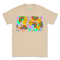 Mushroom smile faces and rainbow and daisys Classic Tee - TumblerDesignByShophia