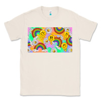 Natural smile faces and rainbow and daisys Classic Tee - TumblerDesignByShophia