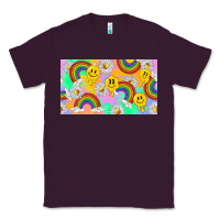 Plum smile faces and rainbow and daisys Classic Tee - TumblerDesignByShophia