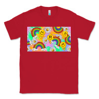 Red smile faces and rainbow and daisys Classic Tee - TumblerDesignByShophia