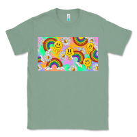 Sage smile faces and rainbow and daisys Classic Tee - TumblerDesignByShophia