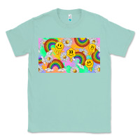 Seafoam smile faces and rainbow and daisys Classic Tee - TumblerDesignByShophia