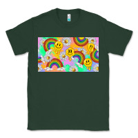 Sports Green smile faces and rainbow and daisys Classic Tee - TumblerDesignByShophia