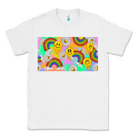 White smile faces and rainbow and daisys Classic Tee - TumblerDesignByShophia