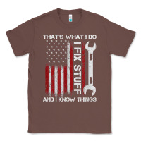 Chestnut That_s What I Do I Fix Stuff And I Know Things American Flag Classic Tee - trangStudio