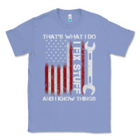 Colony Blue That_s What I Do I Fix Stuff And I Know Things American Flag Classic Tee - trangStudio