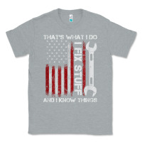 Heather Grey That_s What I Do I Fix Stuff And I Know Things American Flag Classic Tee - trangStudio