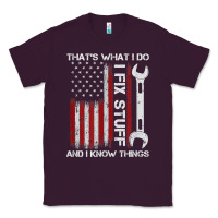 Plum That_s What I Do I Fix Stuff And I Know Things American Flag Classic Tee - trangStudio