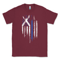 Burgundy Scottish American Flag Combo Scotland USA Saltire Gift Classic Tee - trangStudio