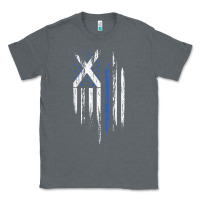 Charcoal Heather Scottish American Flag Combo Scotland USA Saltire Gift Classic Tee - trangStudio