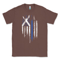 Chestnut Scottish American Flag Combo Scotland USA Saltire Gift Classic Tee - trangStudio