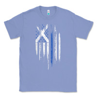 Colony Blue Scottish American Flag Combo Scotland USA Saltire Gift Classic Tee - trangStudio