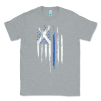 Heather Grey Scottish American Flag Combo Scotland USA Saltire Gift Classic Tee - trangStudio