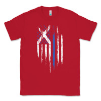 Red Scottish American Flag Combo Scotland USA Saltire Gift Classic Tee - trangStudio