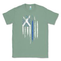 Sage Scottish American Flag Combo Scotland USA Saltire Gift Classic Tee - trangStudio