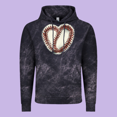 Baseball Ball Heart Vintage Hoodie Designed By Howdyjamesfarm
