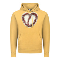 Vintage Mustard Baseball ball heart Vintage Hoodie - HowdyJamesFarm