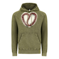 Vintage Olive Baseball ball heart Vintage Hoodie - HowdyJamesFarm
