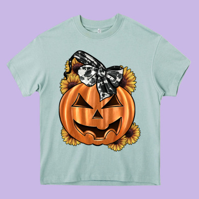 Sunflower Pumpkin Heavy Core Tee Designed By Jahusdesignshop