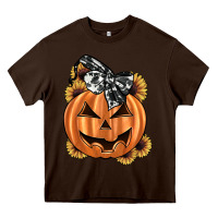 Chocolate Brown sunflower pumpkin Heavy Core Tee - JahusDesignShop