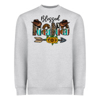 Heather Grey blessed nana Heavyweight Sweatshirt - CowhideDigitalArt